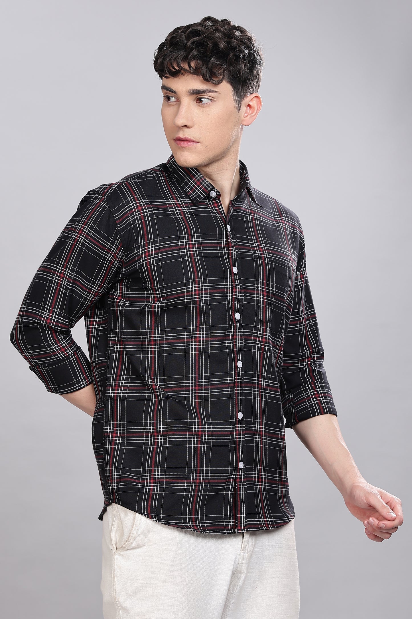 Black Checks Full Sleeves Shirt