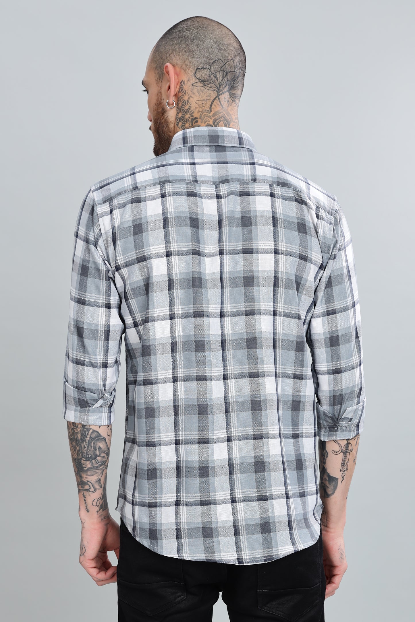 Gray Checks Full Sleeves Shirt