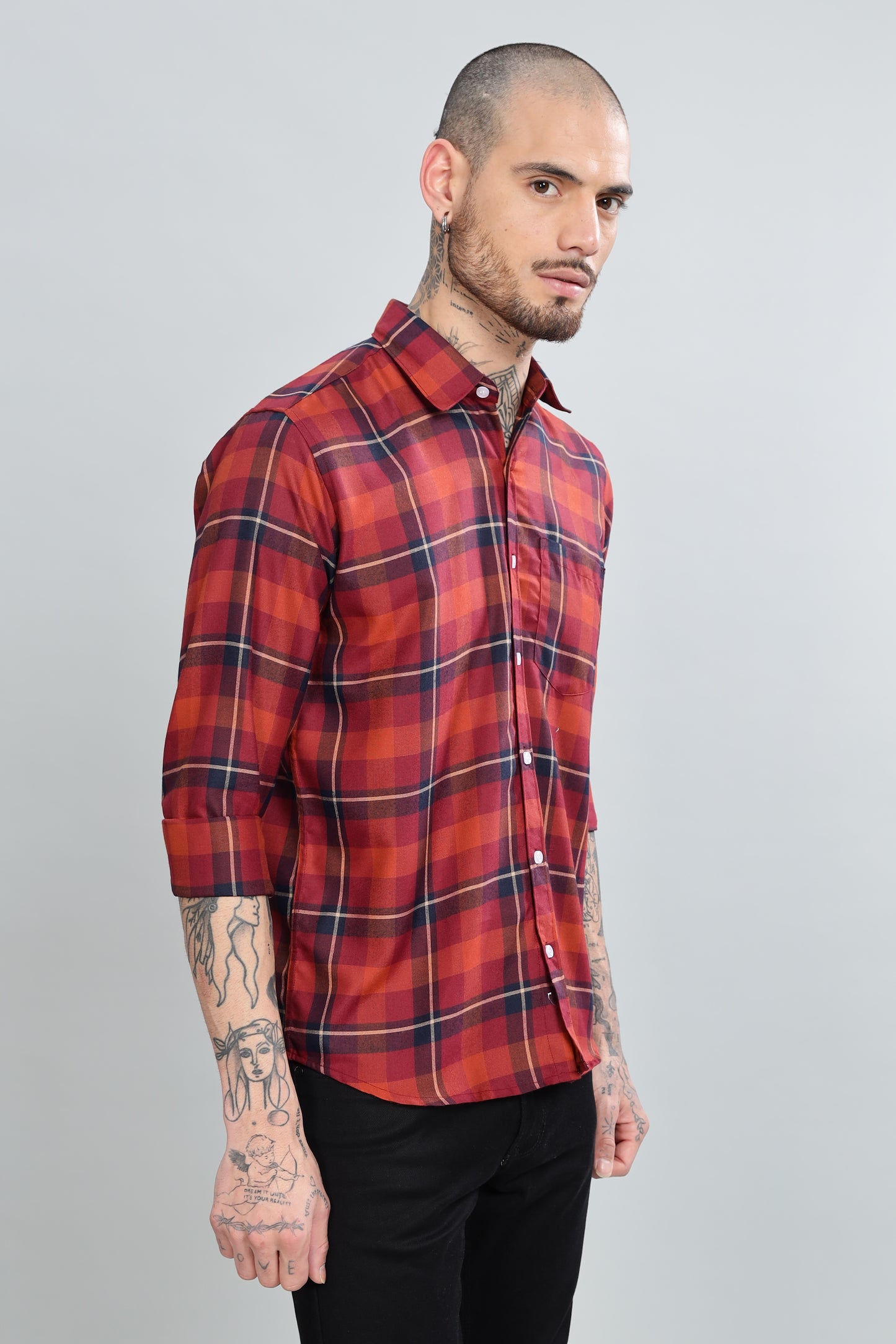 Red Checks Full Sleeves Shirt