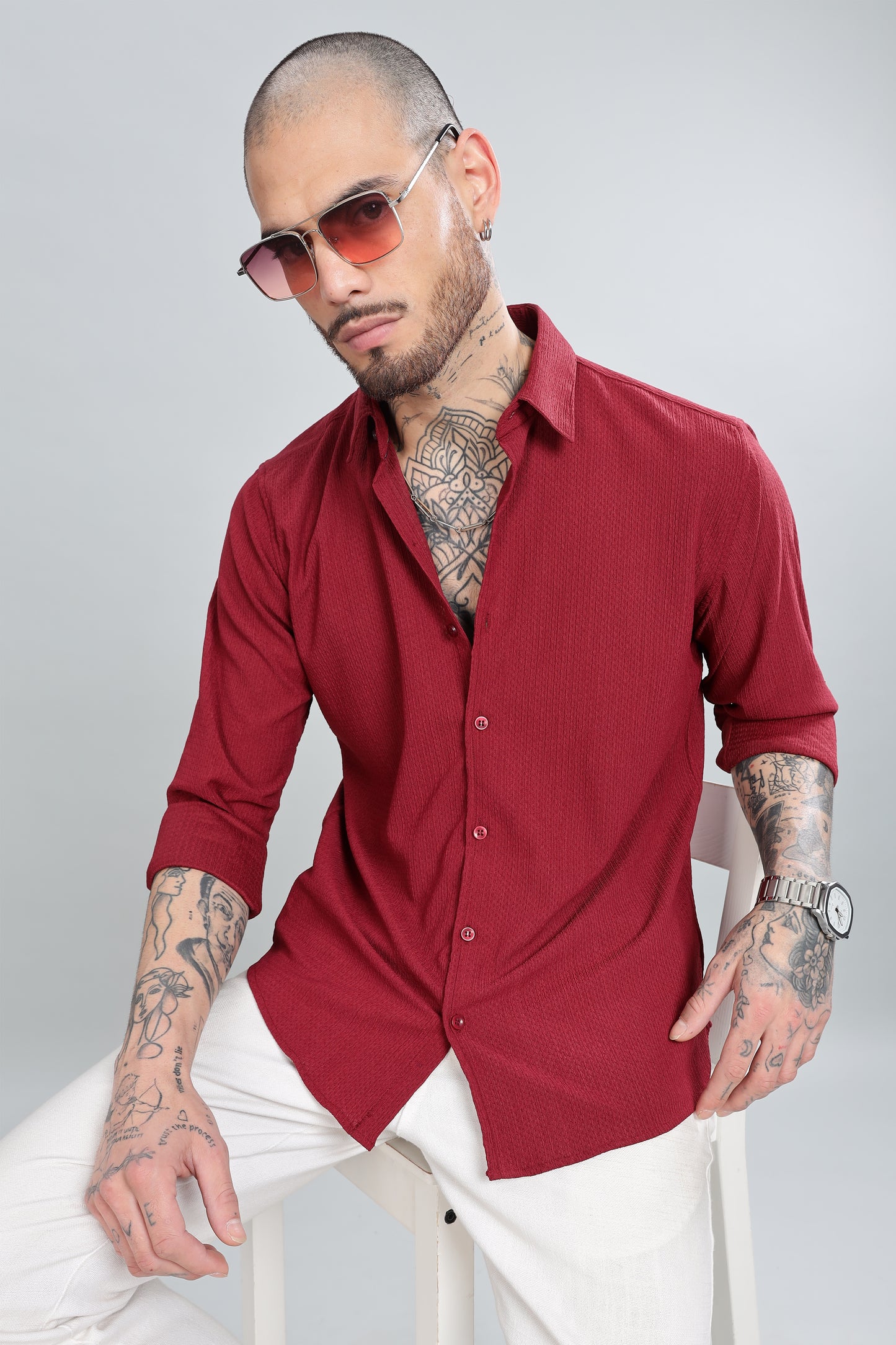 Maroon Full Sleeves Shirt