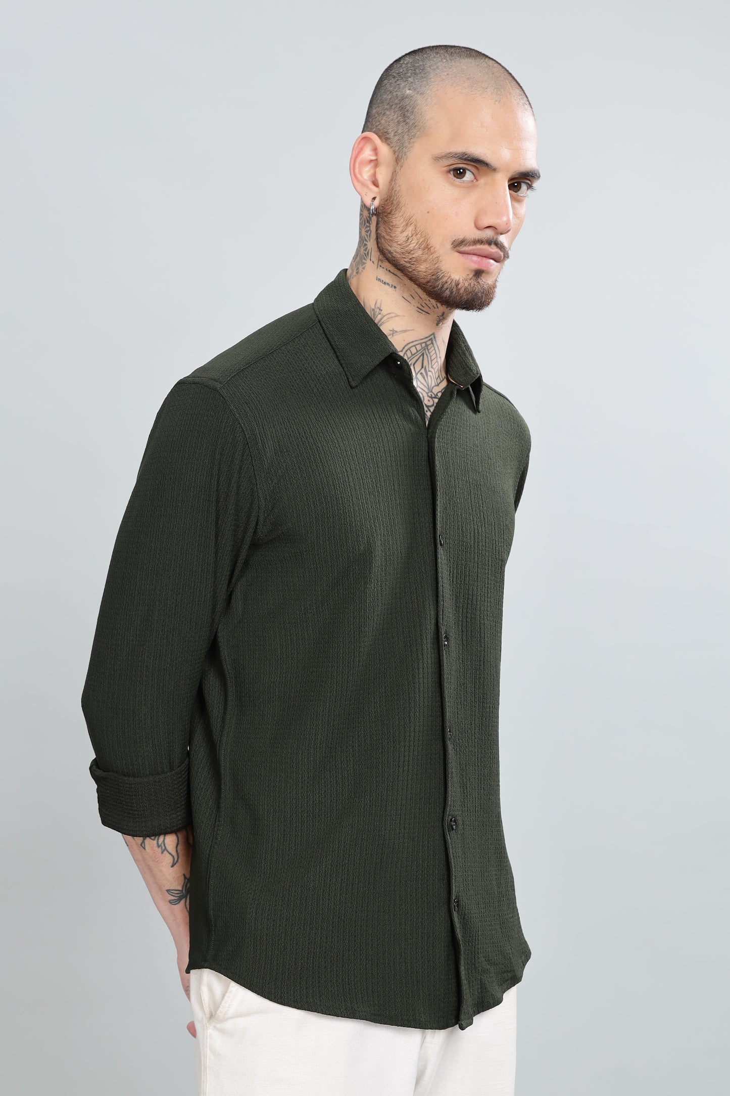 Olive Green Full sleeves shirts