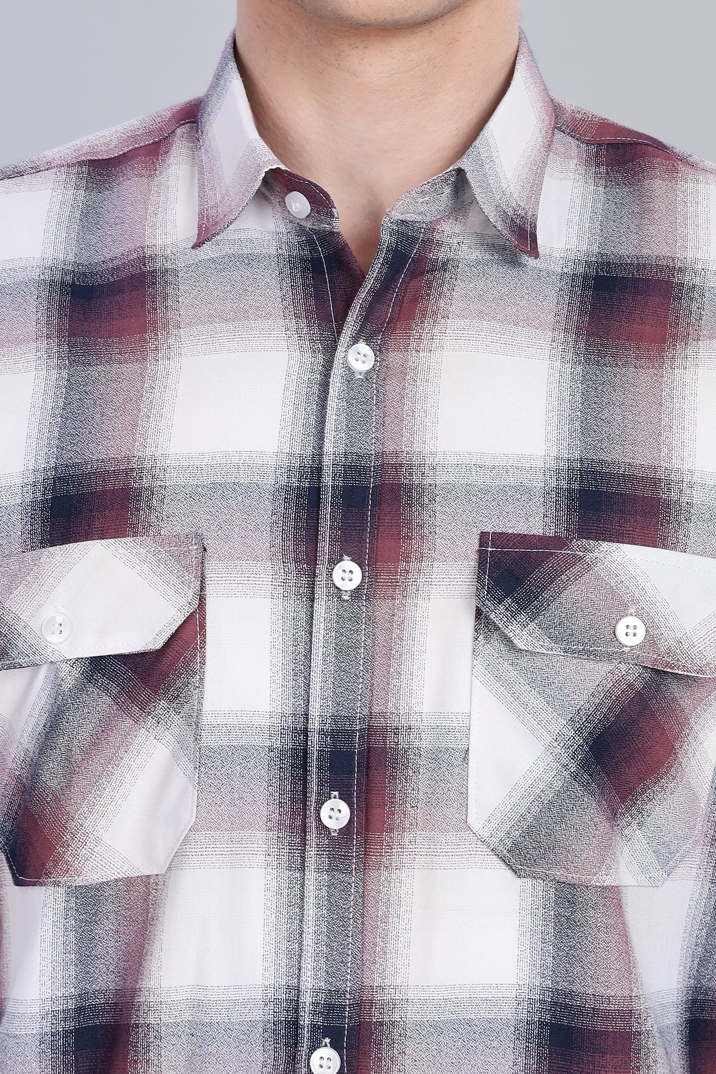 Redish Moss Cotton Streetwear Flannel Checks