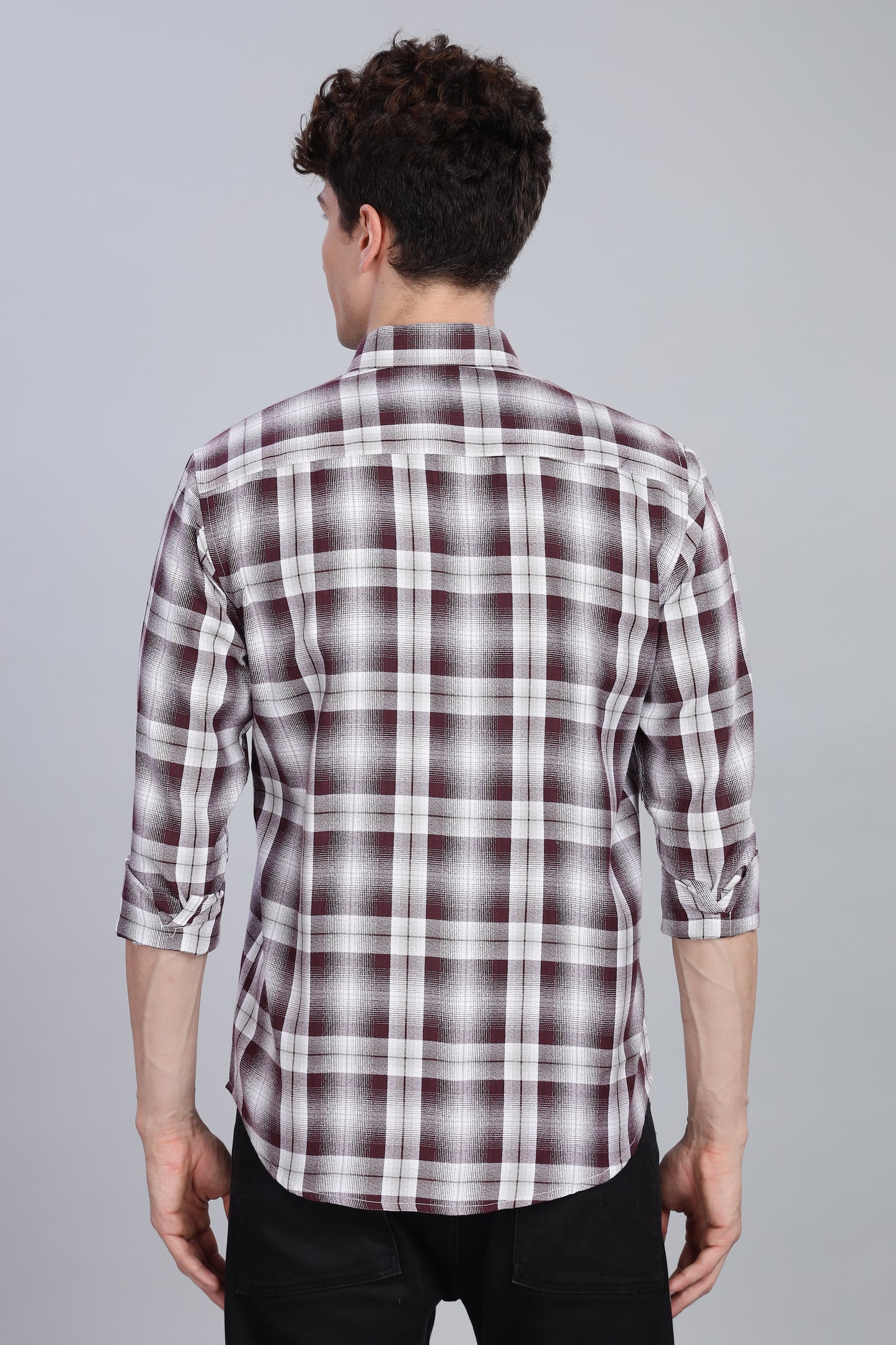 Dusky Maroon Moss Cotton Streetwear Flannel Checks