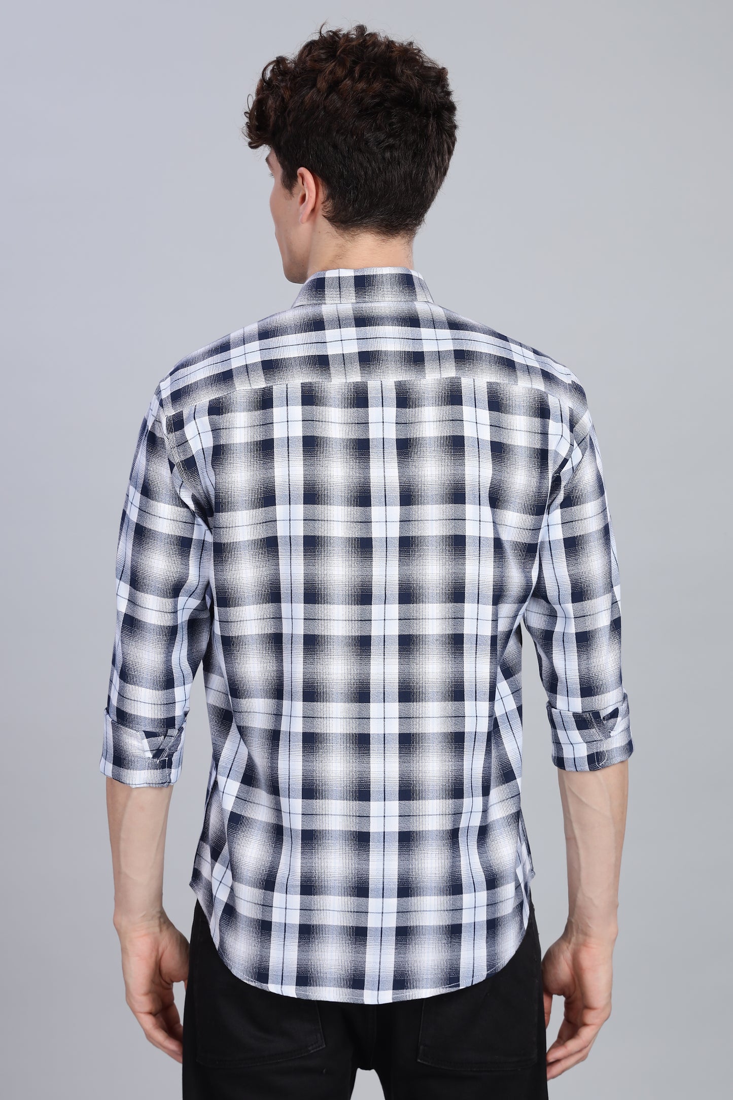 Slate Blue Moss Cotton Streetwear Flannel Checks