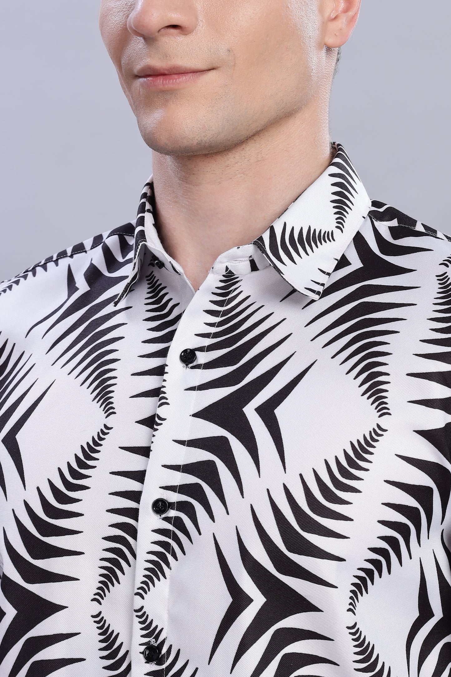 Oxford print Arrow Wave White Shirt (slim fit)