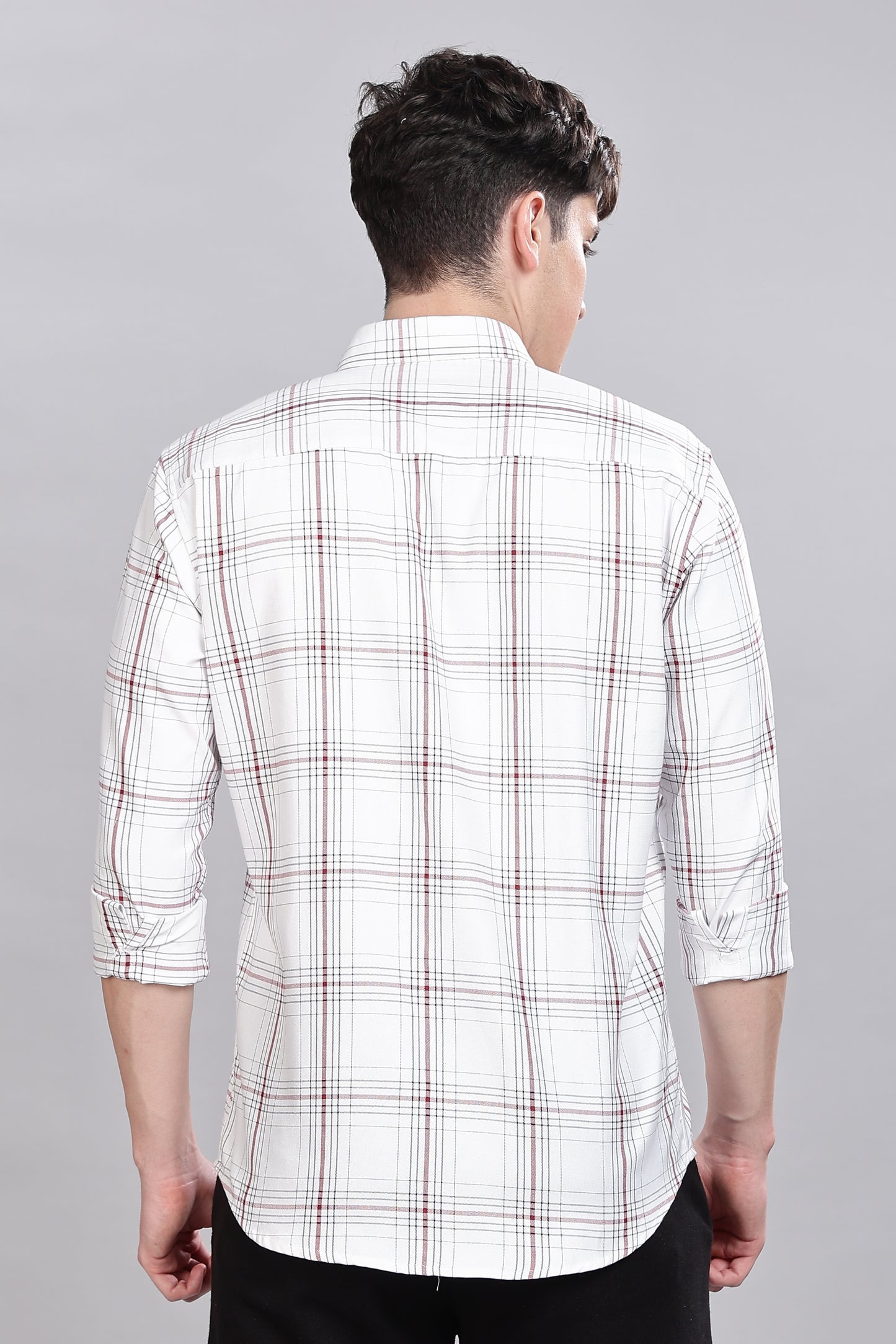 White Checks Full Sleeves Shirt