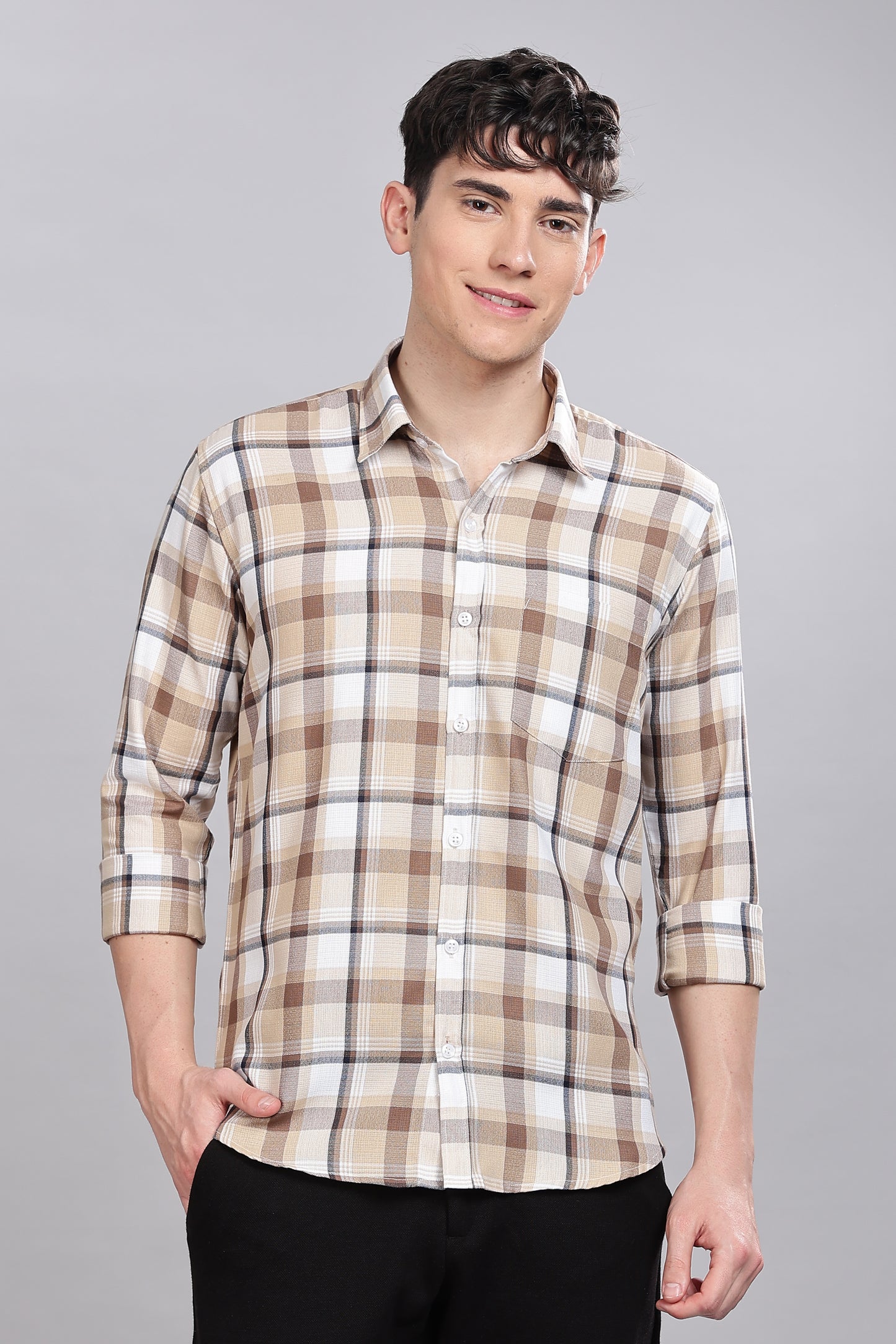 Bronze Checks Full Sleeves Shirt