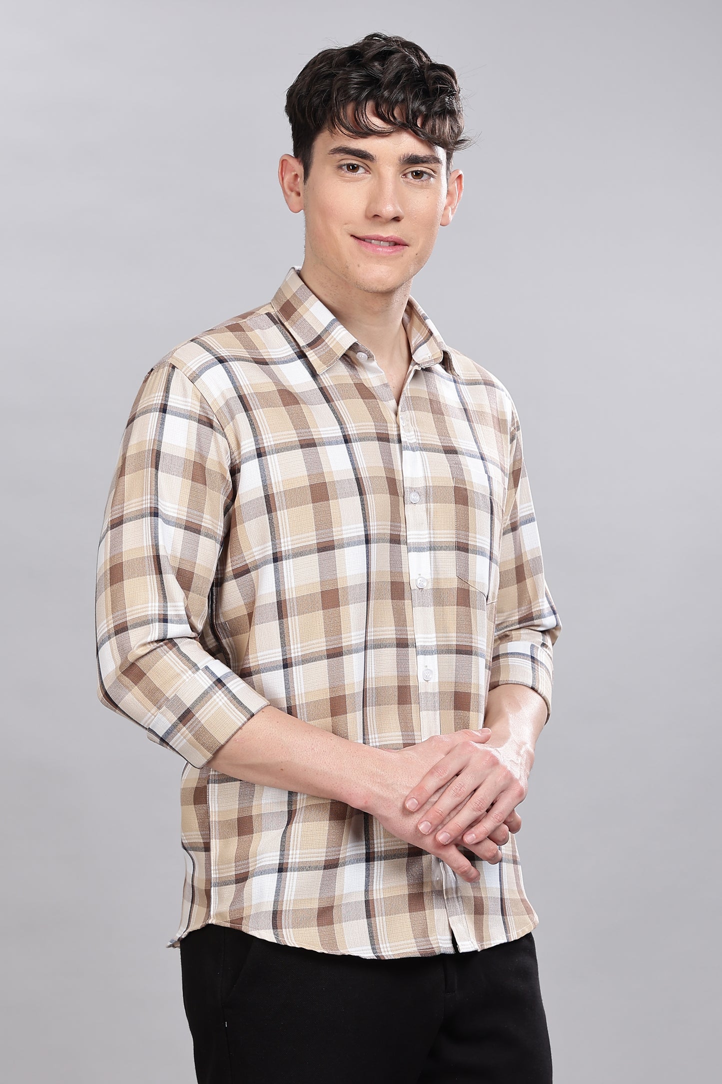 Bronze Checks Full Sleeves Shirt