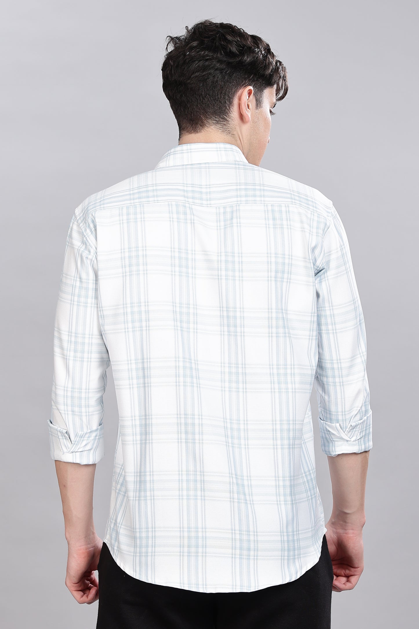 Clear White Checks Full Sleeves Shirt