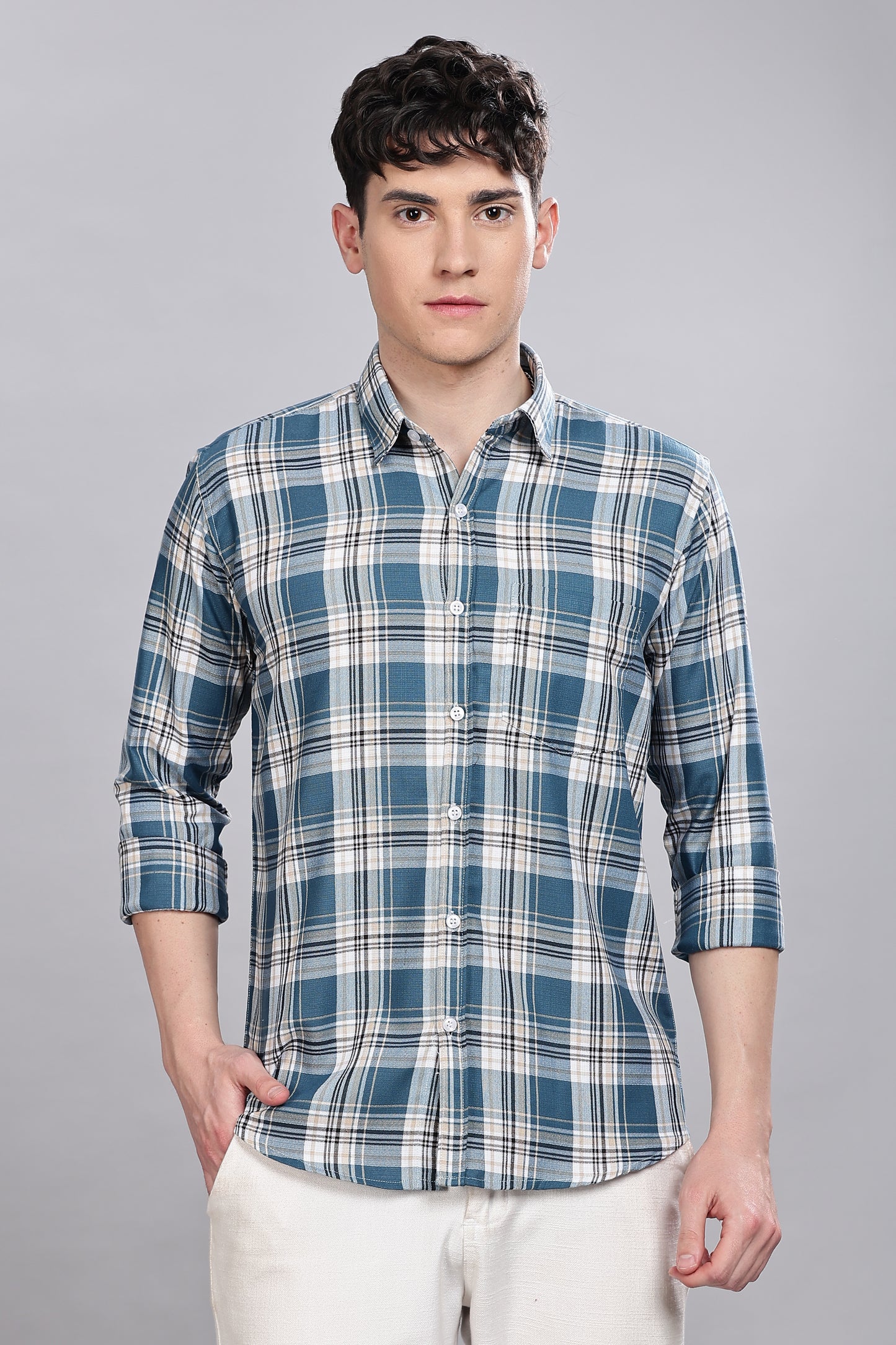 Blue Checks Full Sleeves Shirt