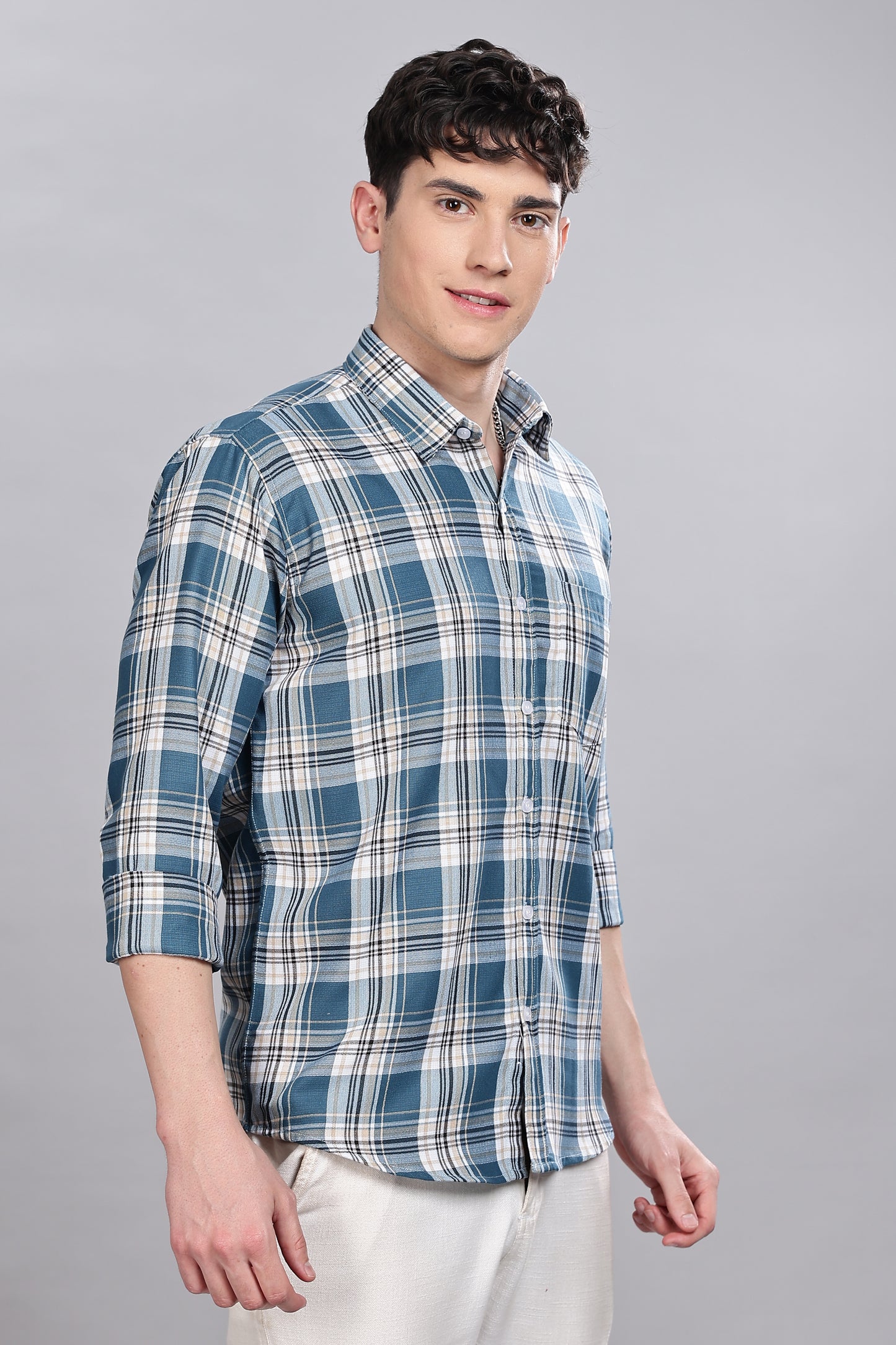 Blue Checks Full Sleeves Shirt