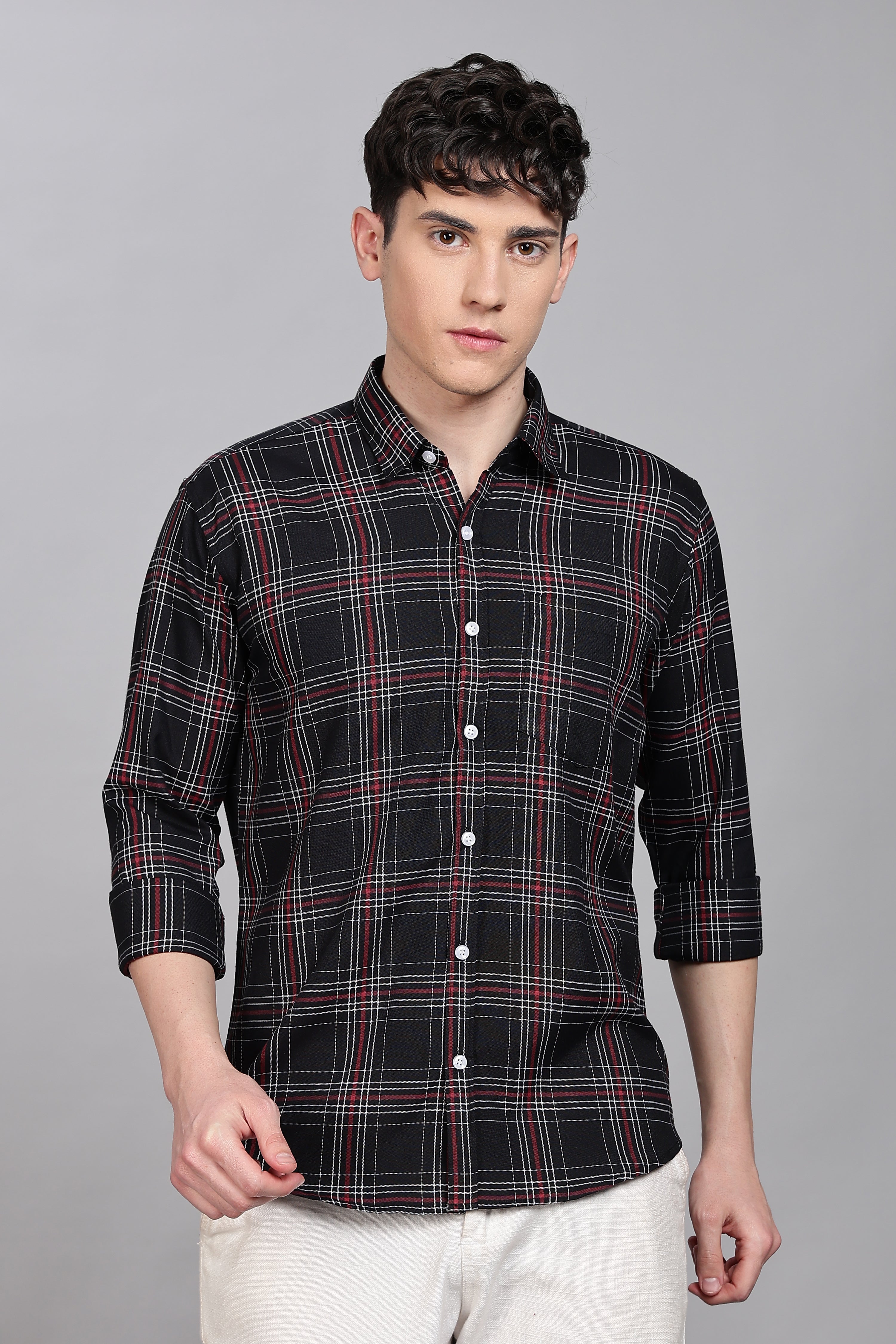 Black Checks Full Sleeves Shirt