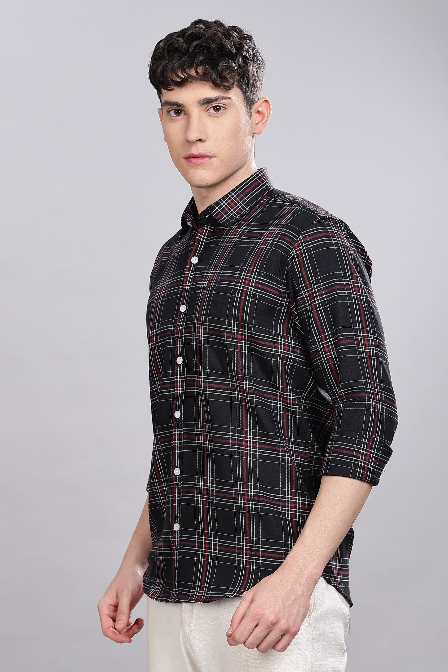 Black Checks Full Sleeves Shirt