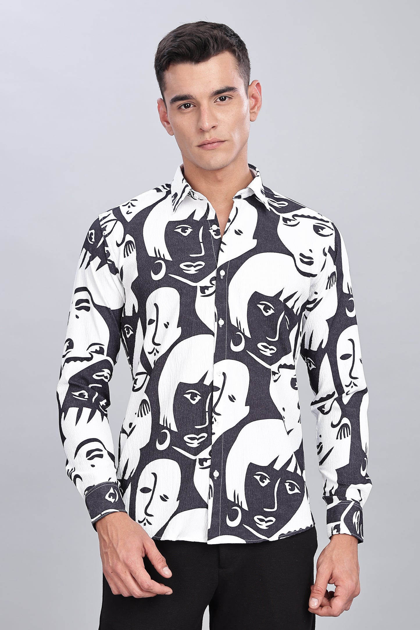 Skull printed White and Black Shirt