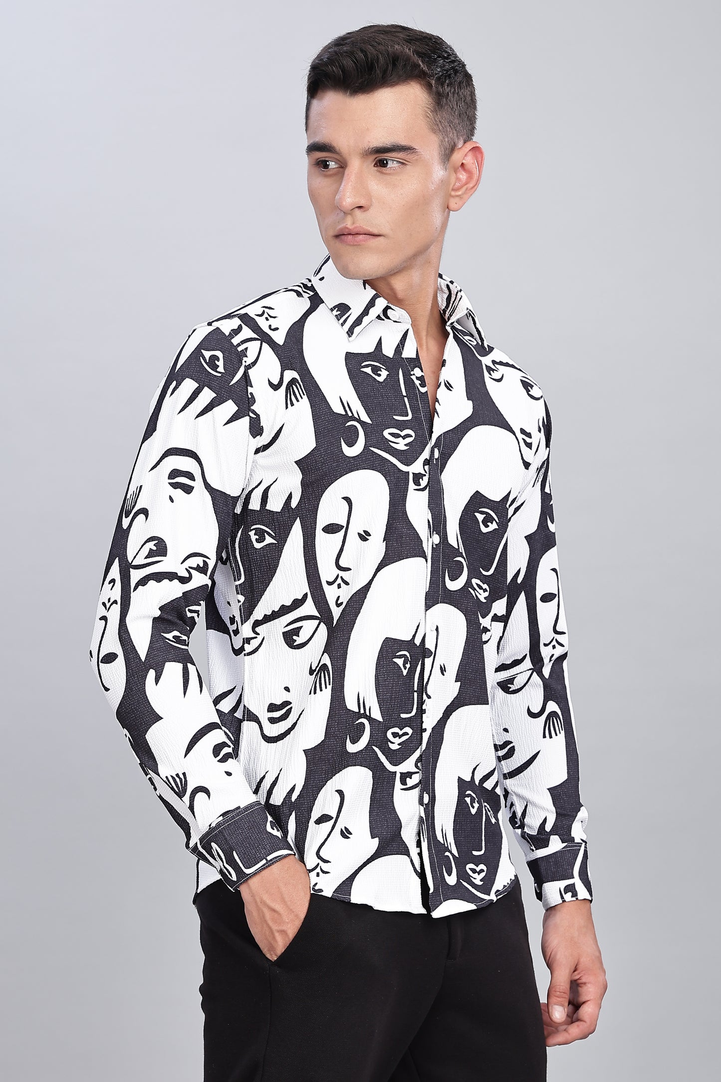 Skull printed White and Black Shirt