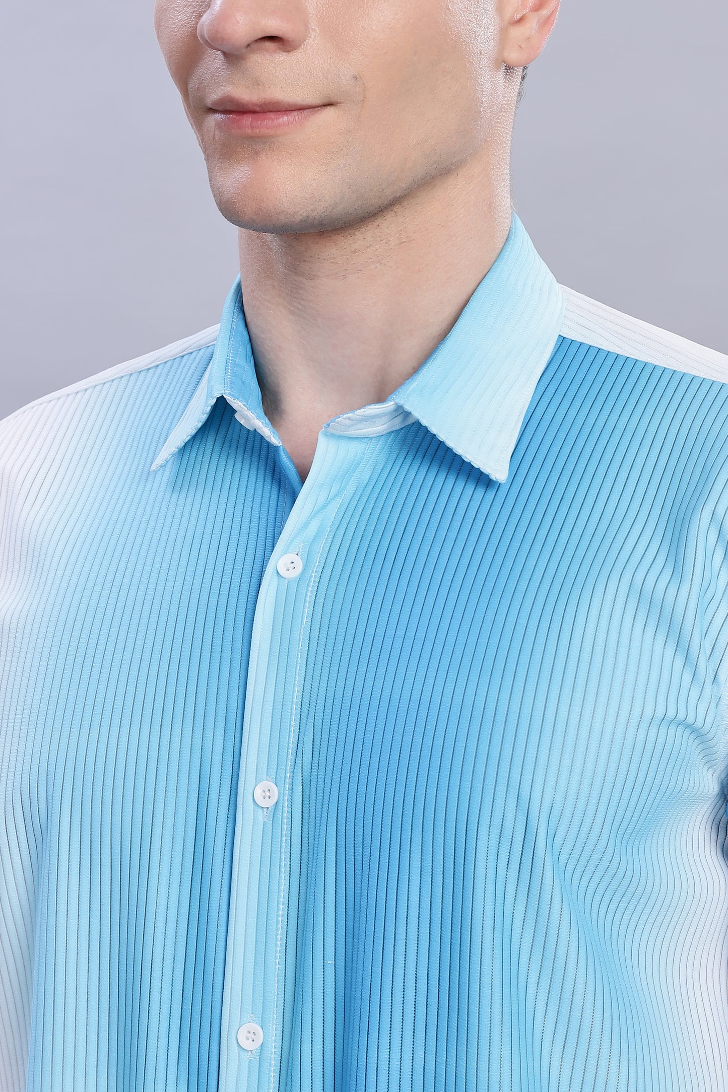 Sky Blue Shadow White Shirt